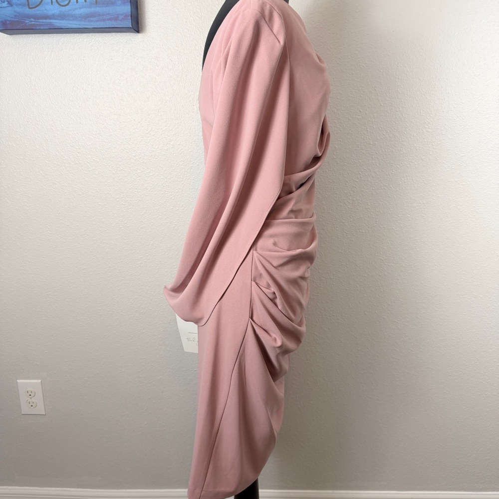 NWT! Draped Women's Rose Colored Dress - Picture 3 of 10